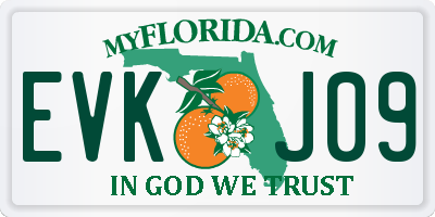 FL license plate EVKJ09