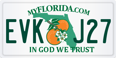 FL license plate EVKJ27