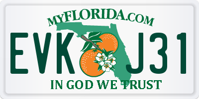 FL license plate EVKJ31