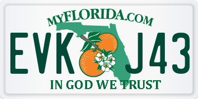 FL license plate EVKJ43
