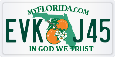 FL license plate EVKJ45