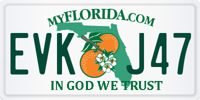 FL license plate EVKJ47