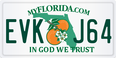 FL license plate EVKJ64