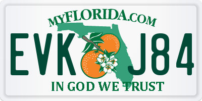 FL license plate EVKJ84