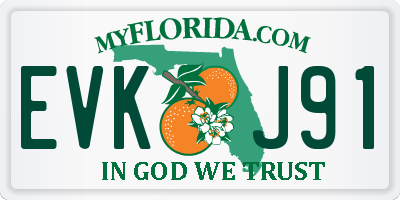 FL license plate EVKJ91