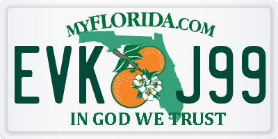 FL license plate EVKJ99