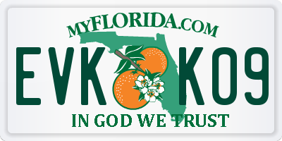 FL license plate EVKK09