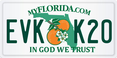 FL license plate EVKK20