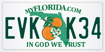 FL license plate EVKK34