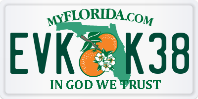 FL license plate EVKK38