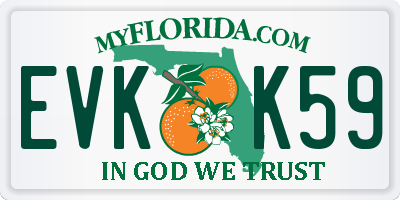 FL license plate EVKK59