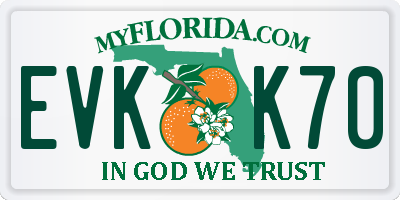 FL license plate EVKK70