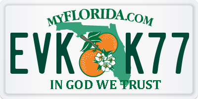 FL license plate EVKK77
