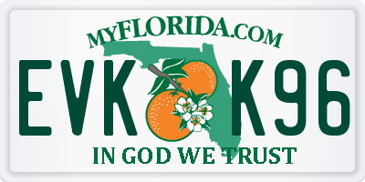 FL license plate EVKK96