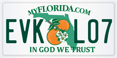 FL license plate EVKL07