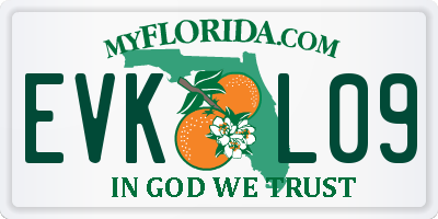 FL license plate EVKL09