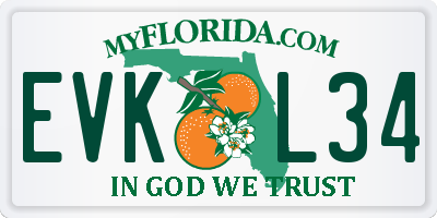 FL license plate EVKL34