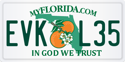 FL license plate EVKL35
