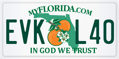 FL license plate EVKL40