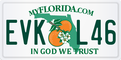FL license plate EVKL46