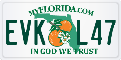 FL license plate EVKL47