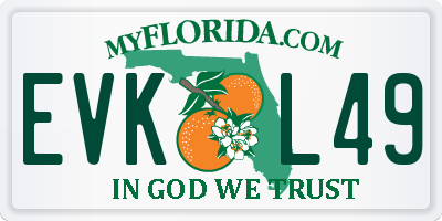 FL license plate EVKL49