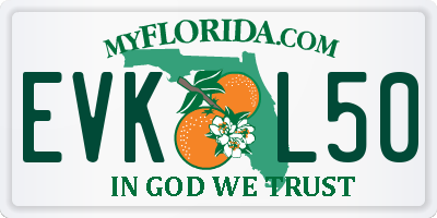 FL license plate EVKL50