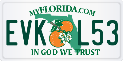 FL license plate EVKL53