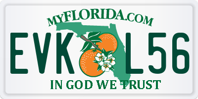 FL license plate EVKL56