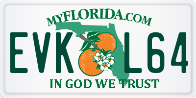 FL license plate EVKL64