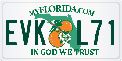 FL license plate EVKL71