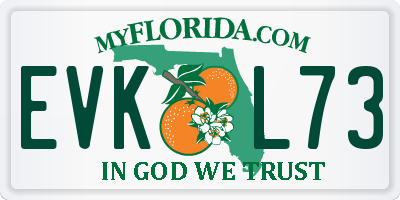 FL license plate EVKL73