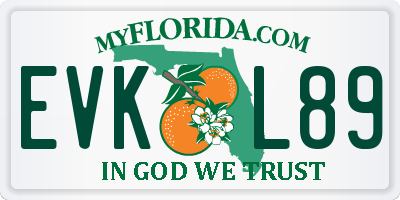 FL license plate EVKL89