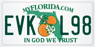 FL license plate EVKL98