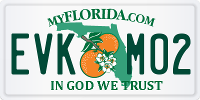 FL license plate EVKM02