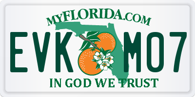 FL license plate EVKM07