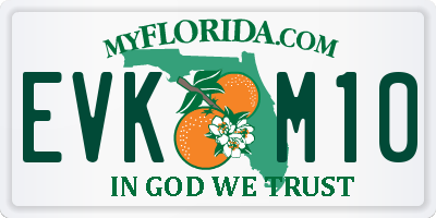 FL license plate EVKM10