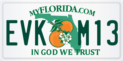 FL license plate EVKM13