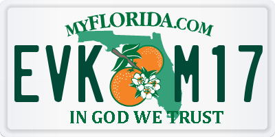 FL license plate EVKM17