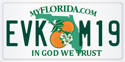 FL license plate EVKM19