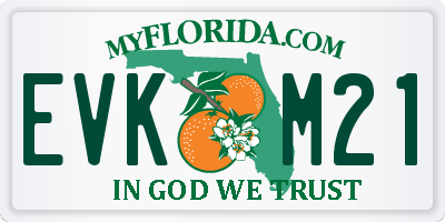 FL license plate EVKM21