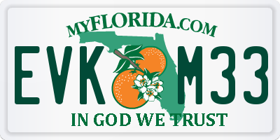 FL license plate EVKM33