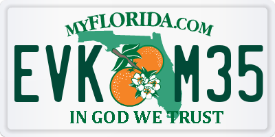 FL license plate EVKM35