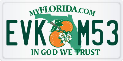 FL license plate EVKM53