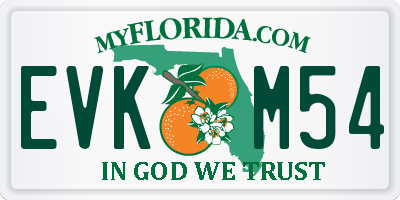 FL license plate EVKM54