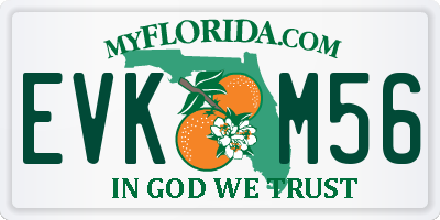 FL license plate EVKM56