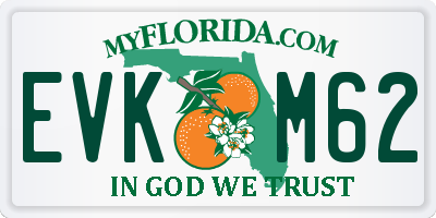 FL license plate EVKM62