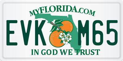 FL license plate EVKM65
