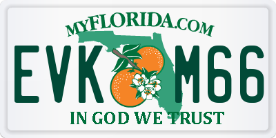 FL license plate EVKM66
