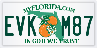 FL license plate EVKM87